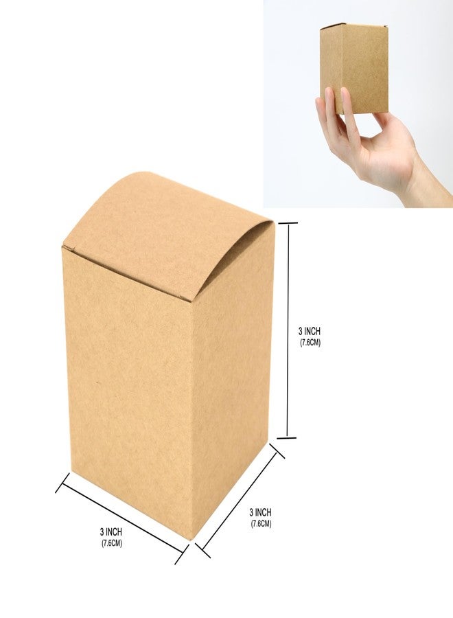 Oletx 25 Pcs Brown Paper Gift Boxes, Small Candy Treat Boxes Bulk, 3x3x3 inch Gift Box with Lids for Party Favors, Birthday Gifts, Wedding Gifts - Image 2